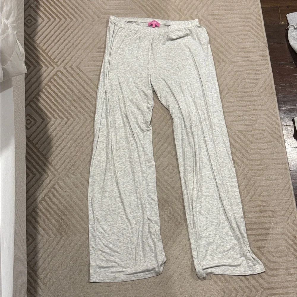 Edikted Light Heather Gray Wide Leg Pajama Pants - Picture 6 of 7